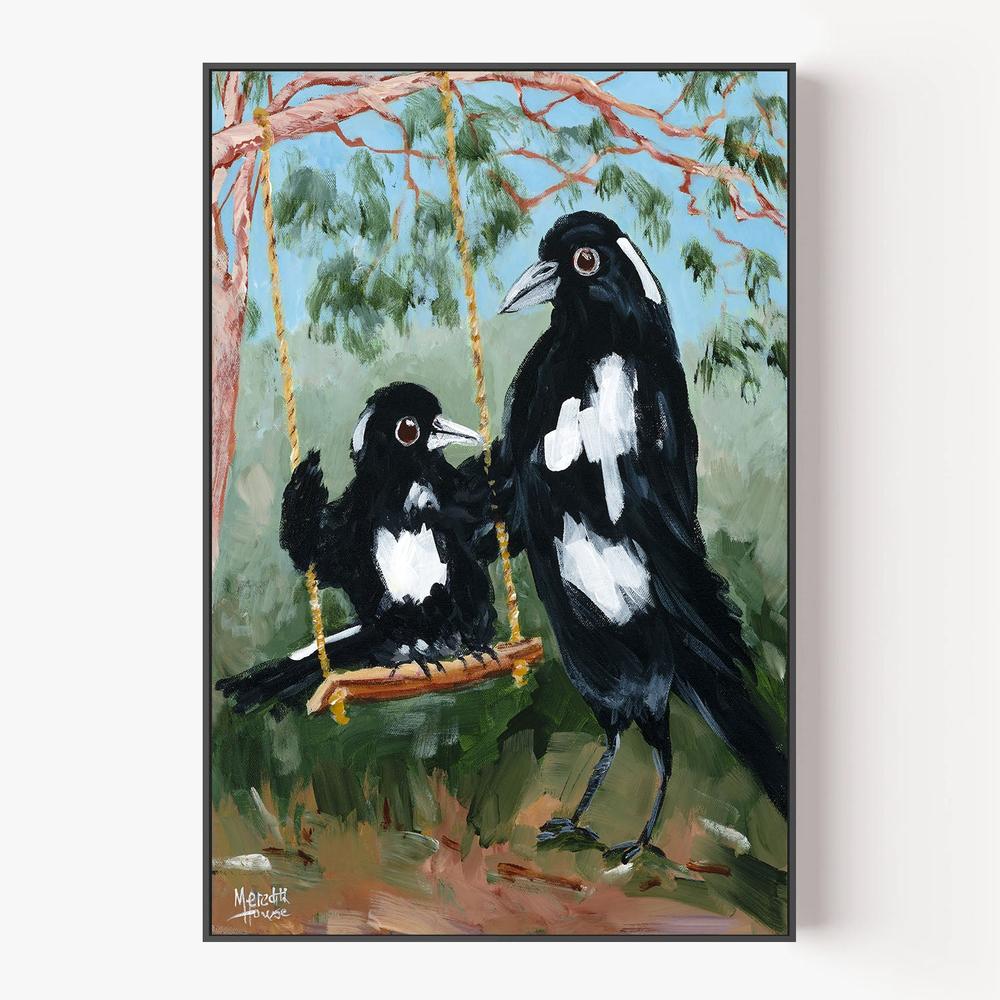 Magpie Swing-by-Meredith Howse-wall-art-print-canvas-poster-framed-Gioia