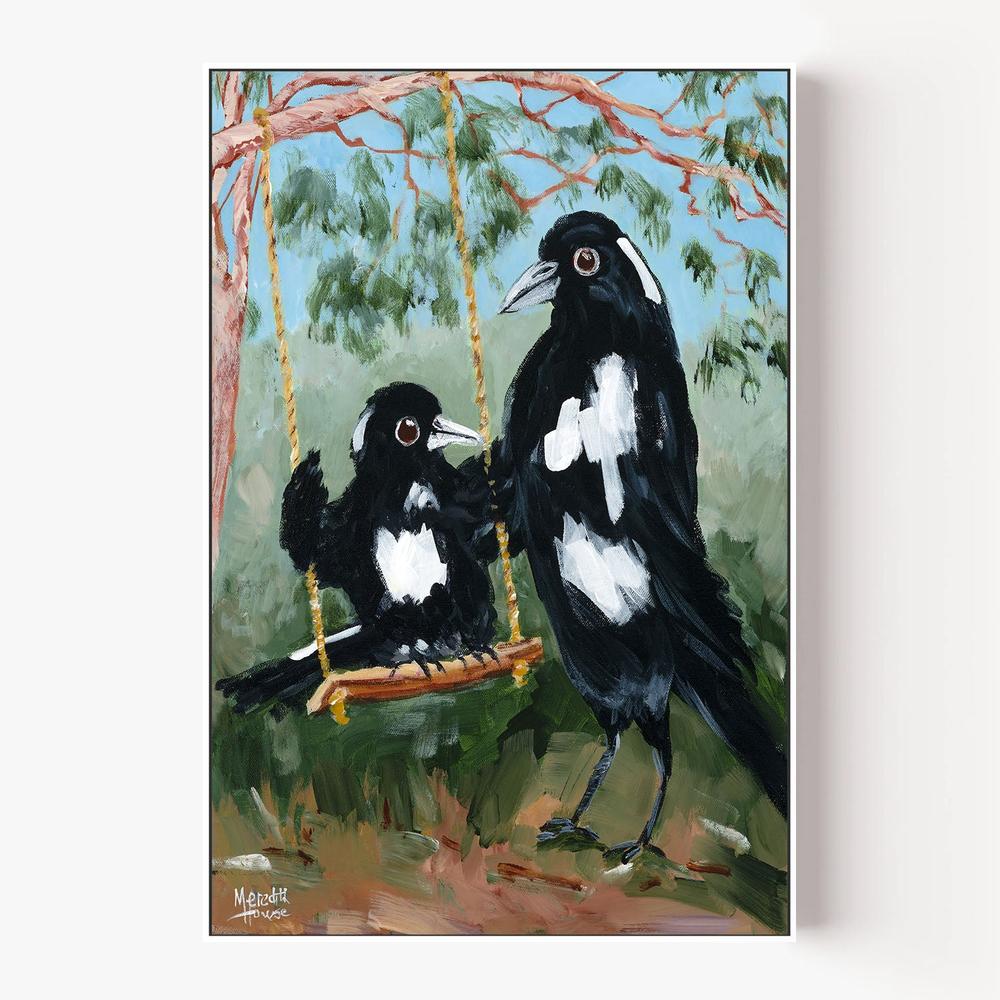 Magpie Swing-by-Meredith Howse-wall-art-print-canvas-poster-framed-Gioia