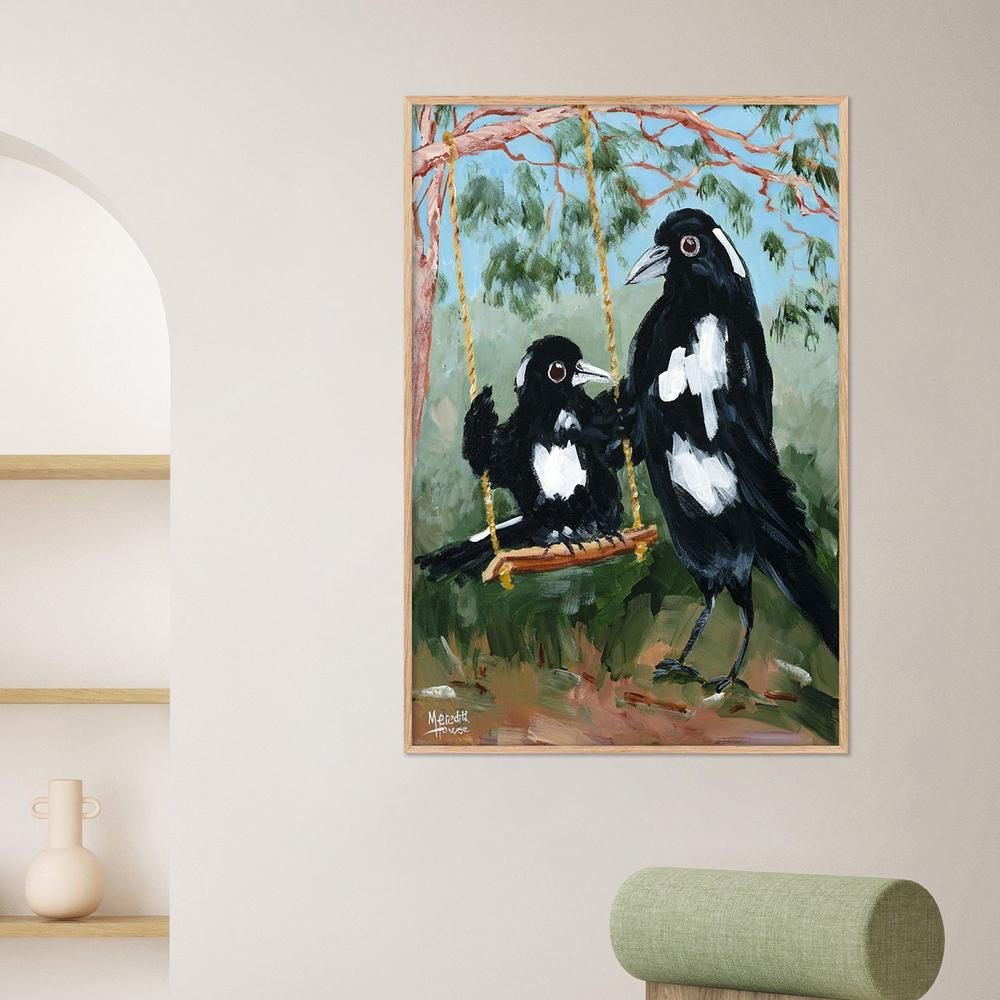 Magpie Swing-by-Meredith Howse-wall-art-print-canvas-poster-framed-Gioia