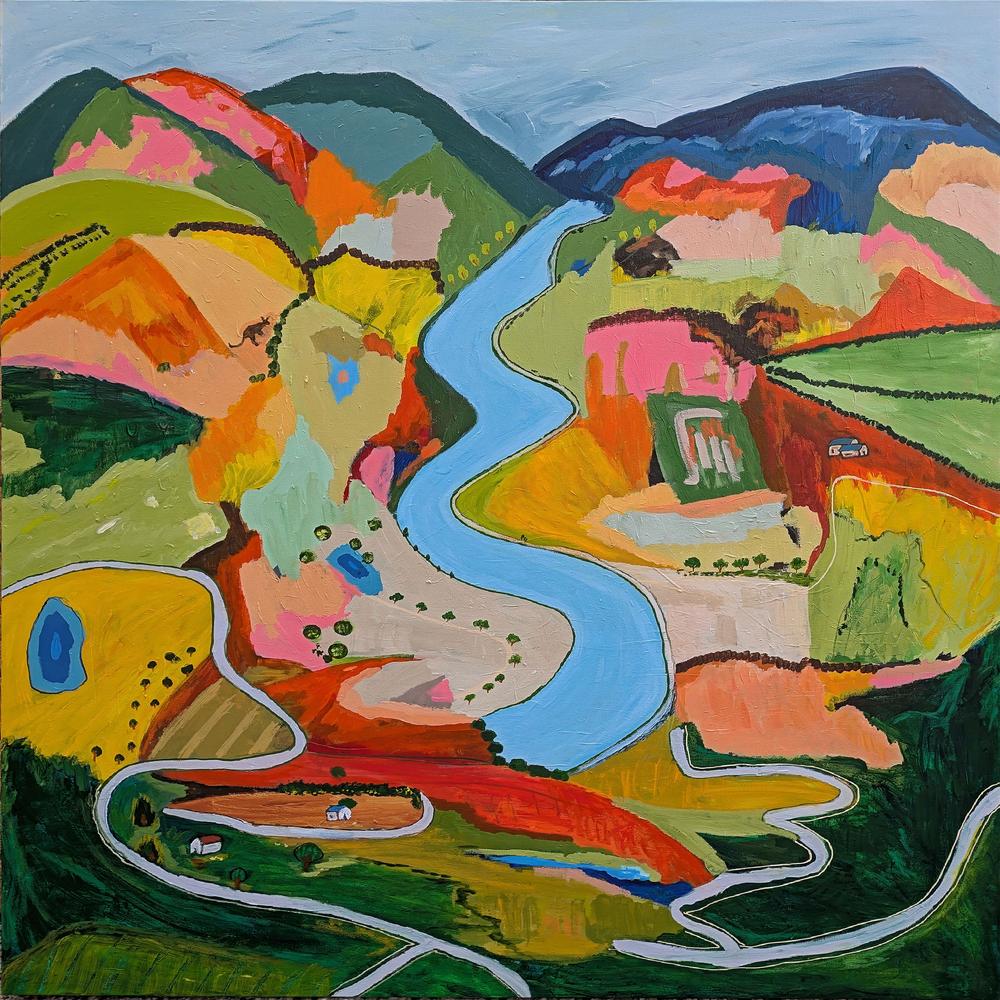Meandering Through Color-by-Alpana Rai-wall-art-print-canvas-poster-framed-Gioia