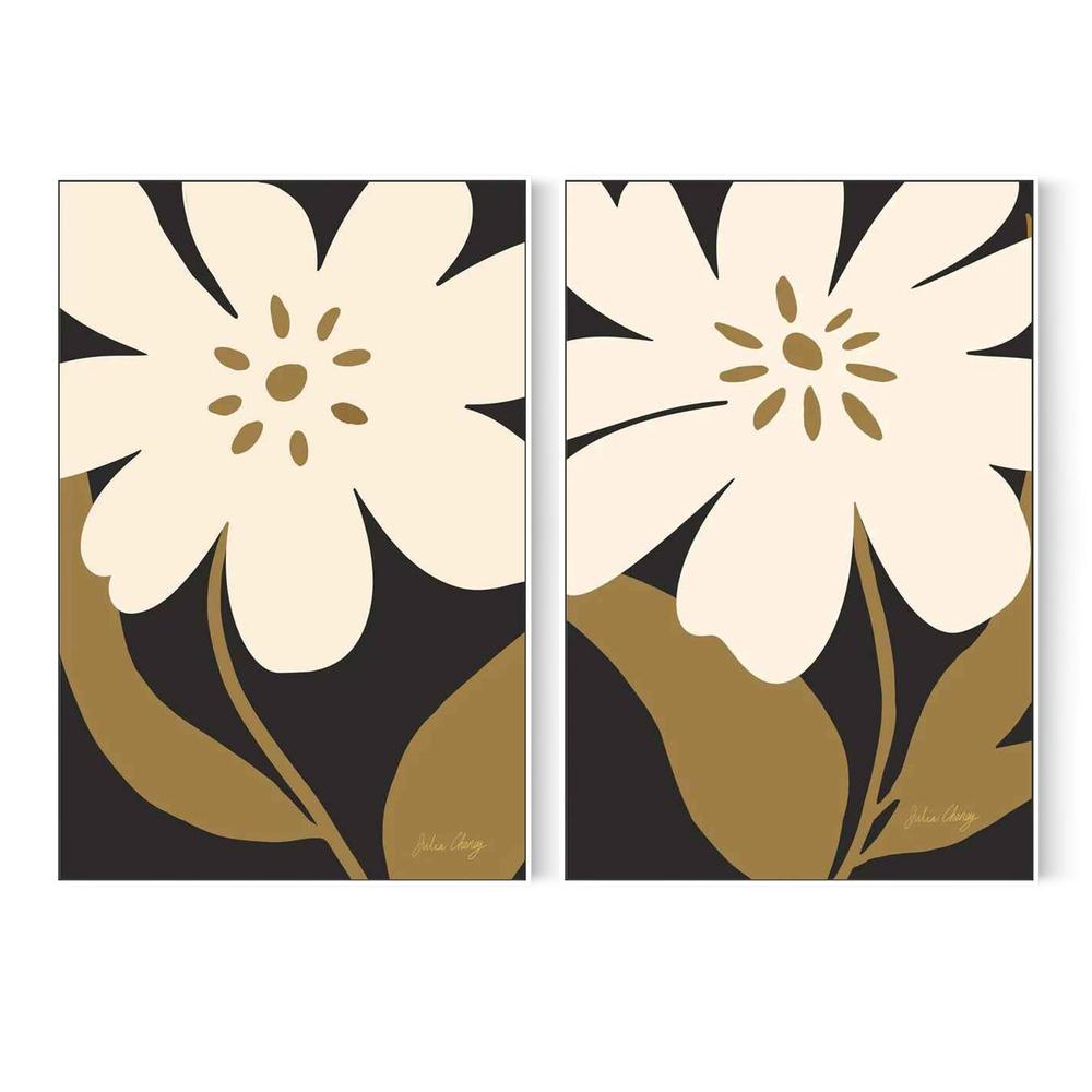 Minimalist Cream Bloom & Modern Cream Bloom, Set Of 2-by-Julia Cheney-wall-art-print-canvas-poster-framed-Gioia