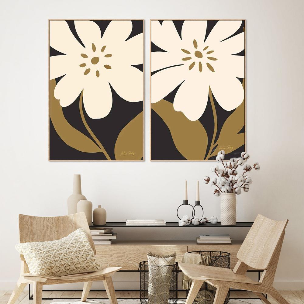 Minimalist Cream Bloom & Modern Cream Bloom, Set Of 2-by-Julia Cheney-wall-art-print-canvas-poster-framed-Gioia
