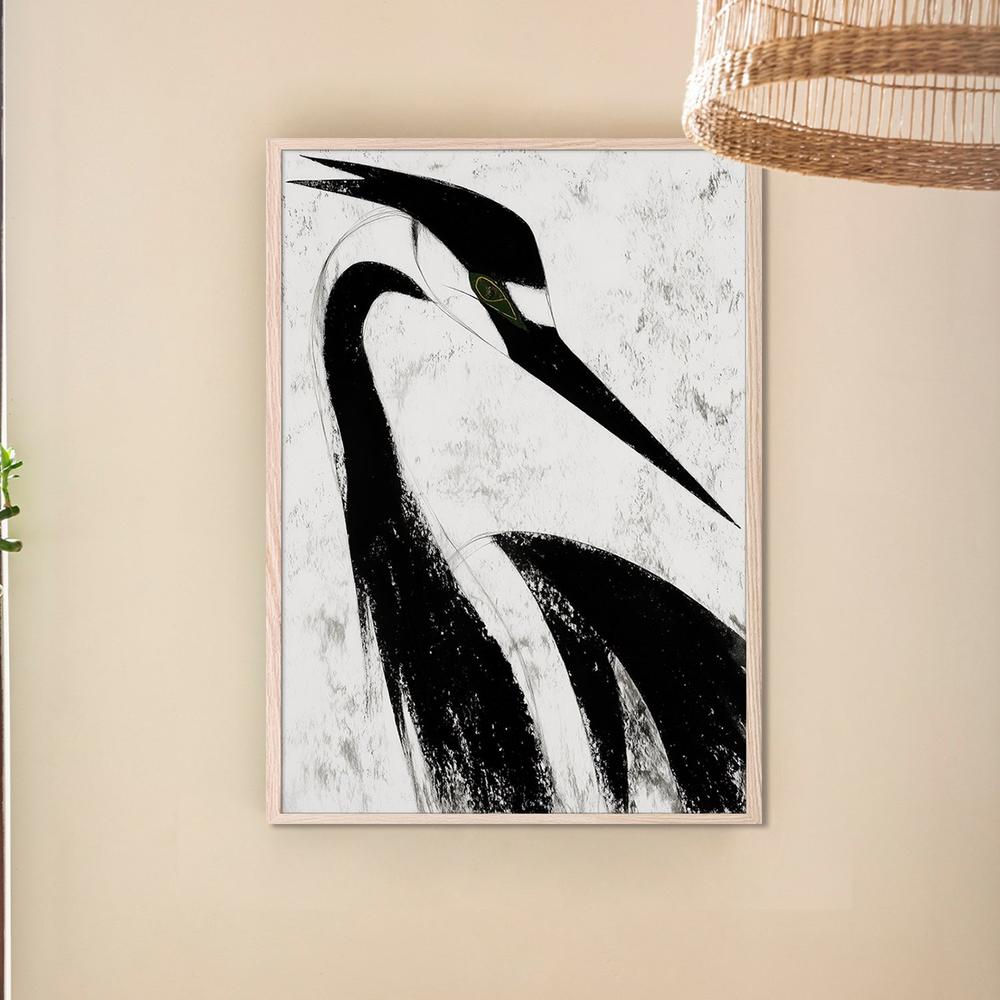 Minimalist Heron-by-Jordão de Abreu-wall-art-print-canvas-poster-framed-Gioia