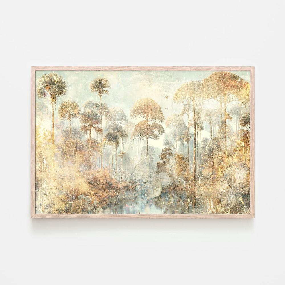Misty Golden Forest-by-Rafal Kulik-wall-art-print-canvas-poster-framed-Gioia