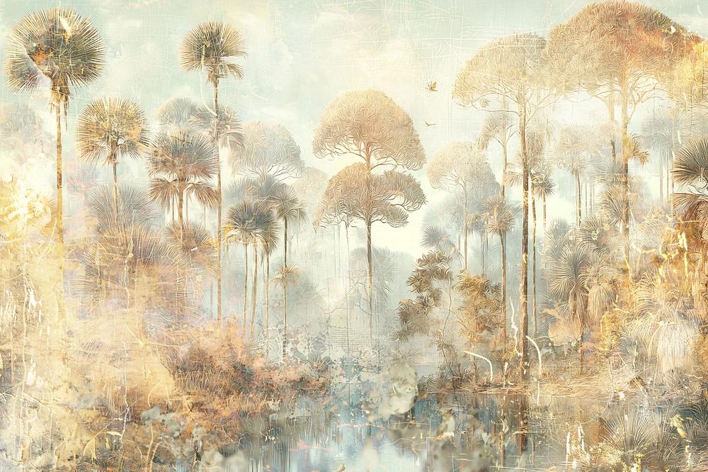 Misty Golden Forest-by-Rafal Kulik-wall-art-print-canvas-poster-framed-Gioia