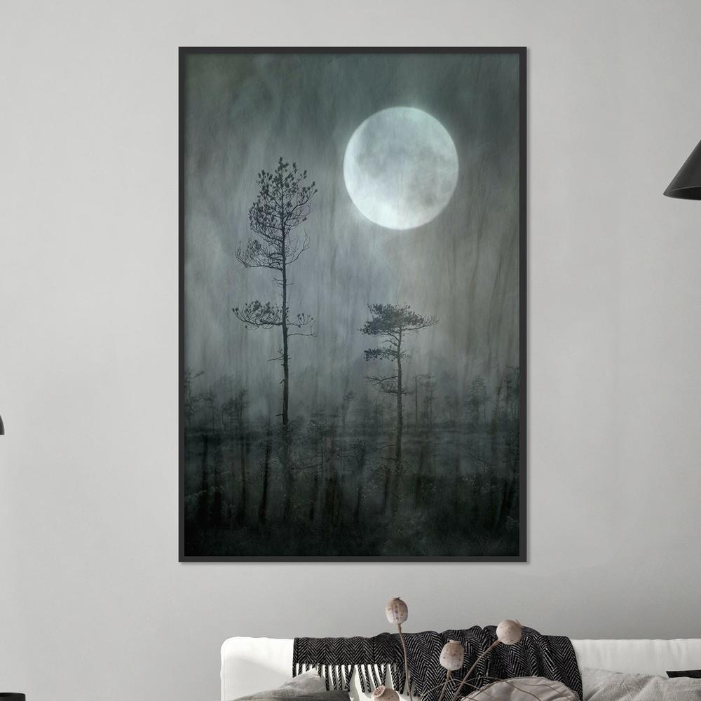 Misty Moon Forest-by-Christina Sillen-wall-art-print-canvas-poster-framed-Gioia