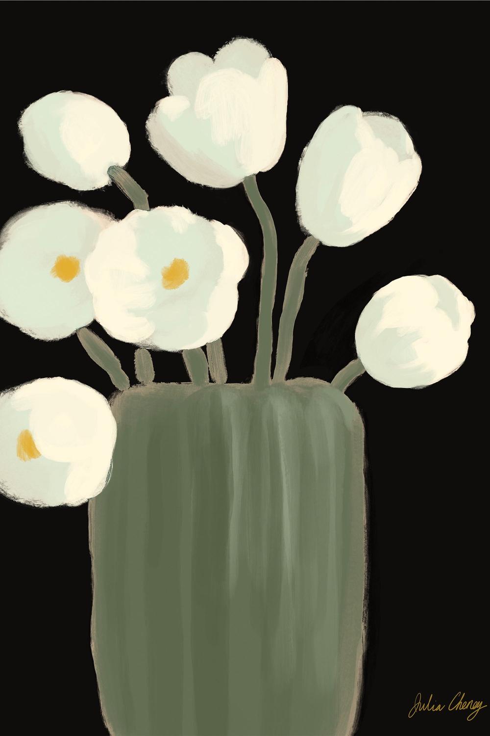 wall-art-print-canvas-poster-framed-Modern Floral Vase-1