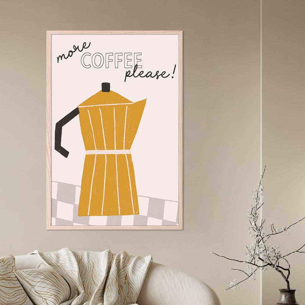 Moka Pot Coffee Please-by-Menina Lisboa-wall-art-print-canvas-poster-framed-Gioia
