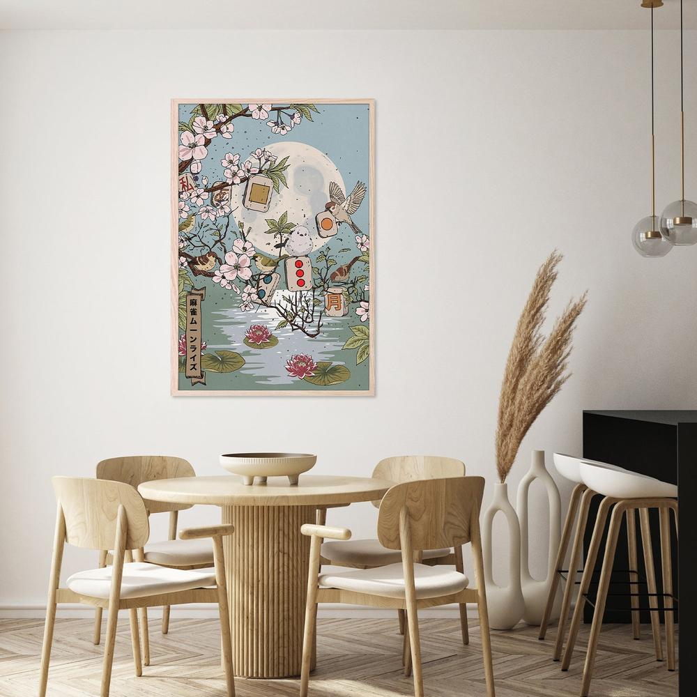 Moonlit Mahjong Birds-by-Nicholas-wall-art-print-canvas-poster-framed-Gioia
