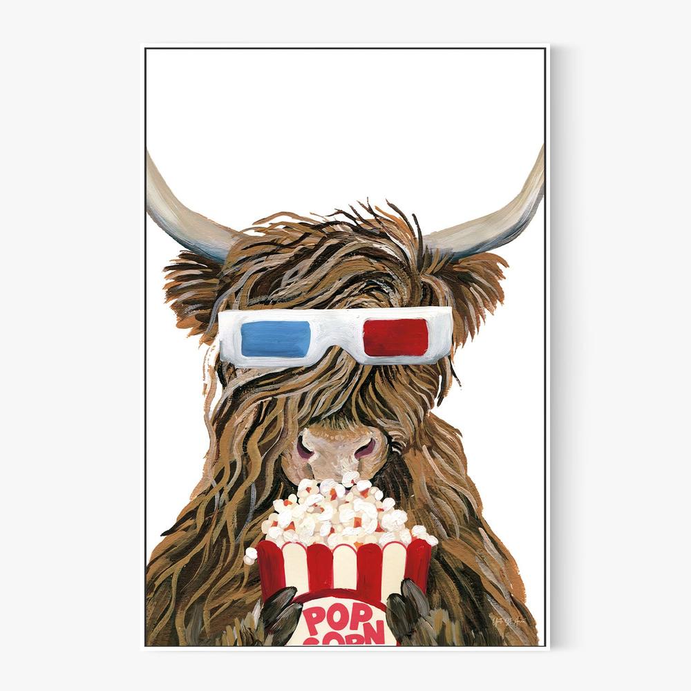Movie Cow Popcorn-by-Yvette St. Amant-wall-art-print-canvas-poster-framed-Gioia