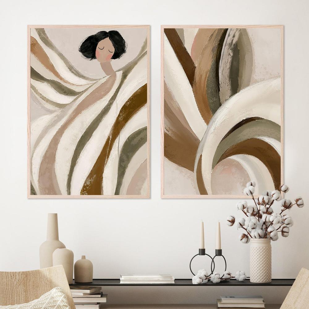 Mrs Joy & Mrs Joy, Abstract, Set Of 2-by-Bella Eve-wall-art-print-canvas-poster-framed-Gioia