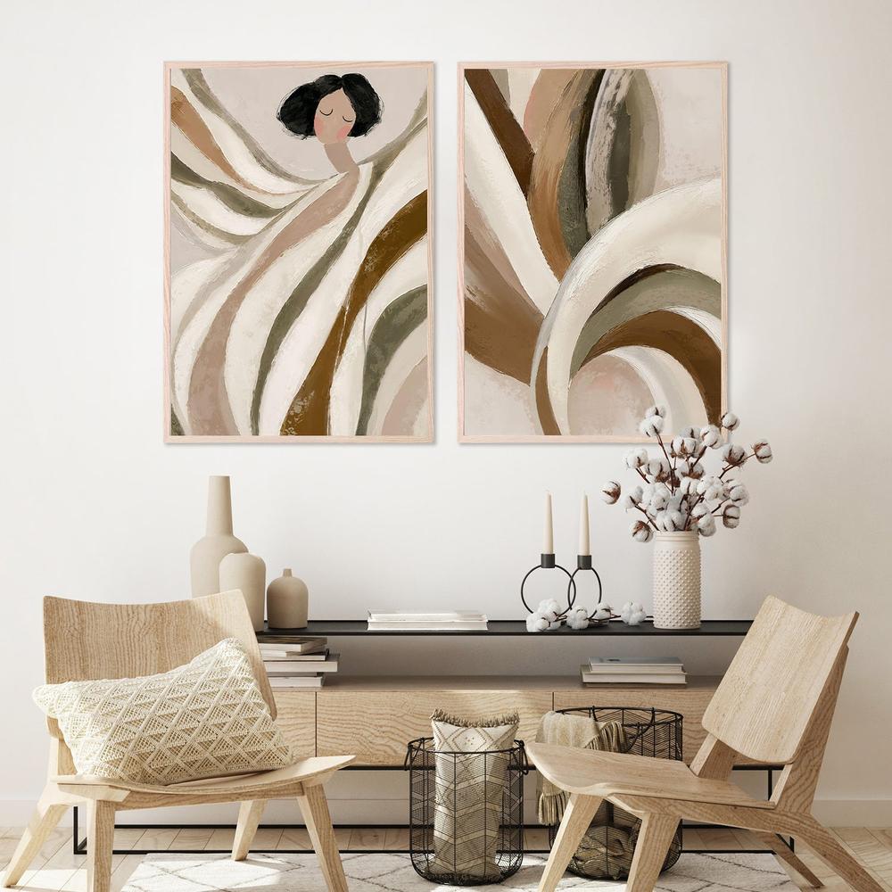 Mrs Joy & Mrs Joy, Abstract, Set Of 2-by-Bella Eve-wall-art-print-canvas-poster-framed-Gioia