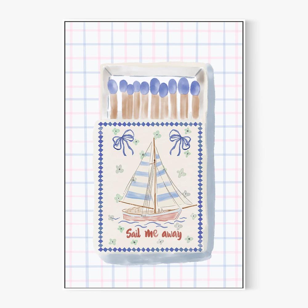 Nautical Matchbox Sailboat-by-Radhika Modi-wall-art-print-canvas-poster-framed-Gioia