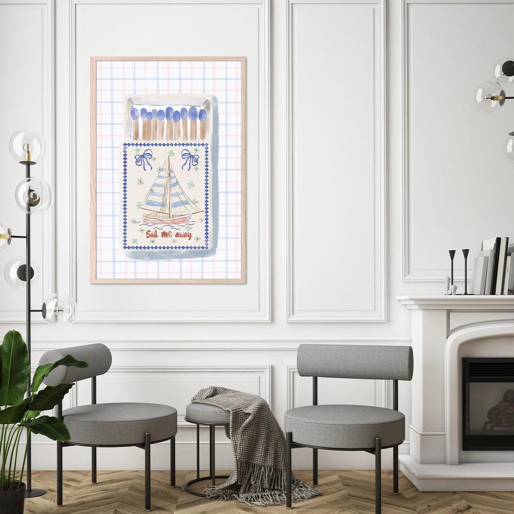Nautical Matchbox Sailboat-by-Radhika Modi-wall-art-print-canvas-poster-framed-Gioia