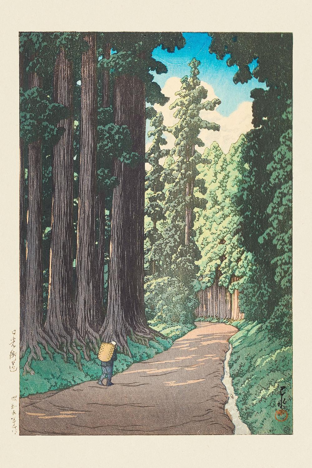 Nikko Gaido (the Road To Nikko) (1930)-by-Kawase Hasui-wall-art-print-canvas-poster-framed-Gioia