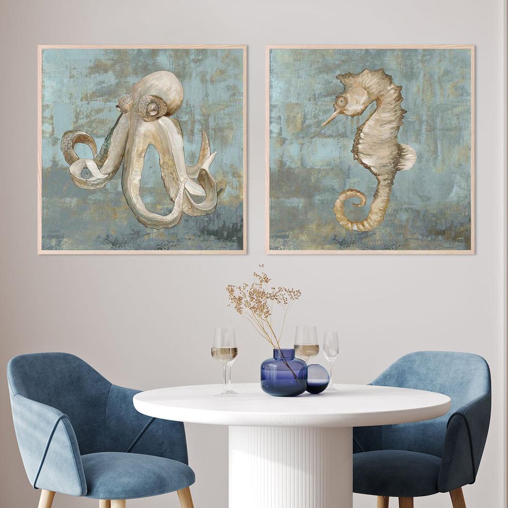 Octopus Dance & Seahorse Dance, Set Of 2-by-Jacob Q-wall-art-print-canvas-poster-framed-Gioia