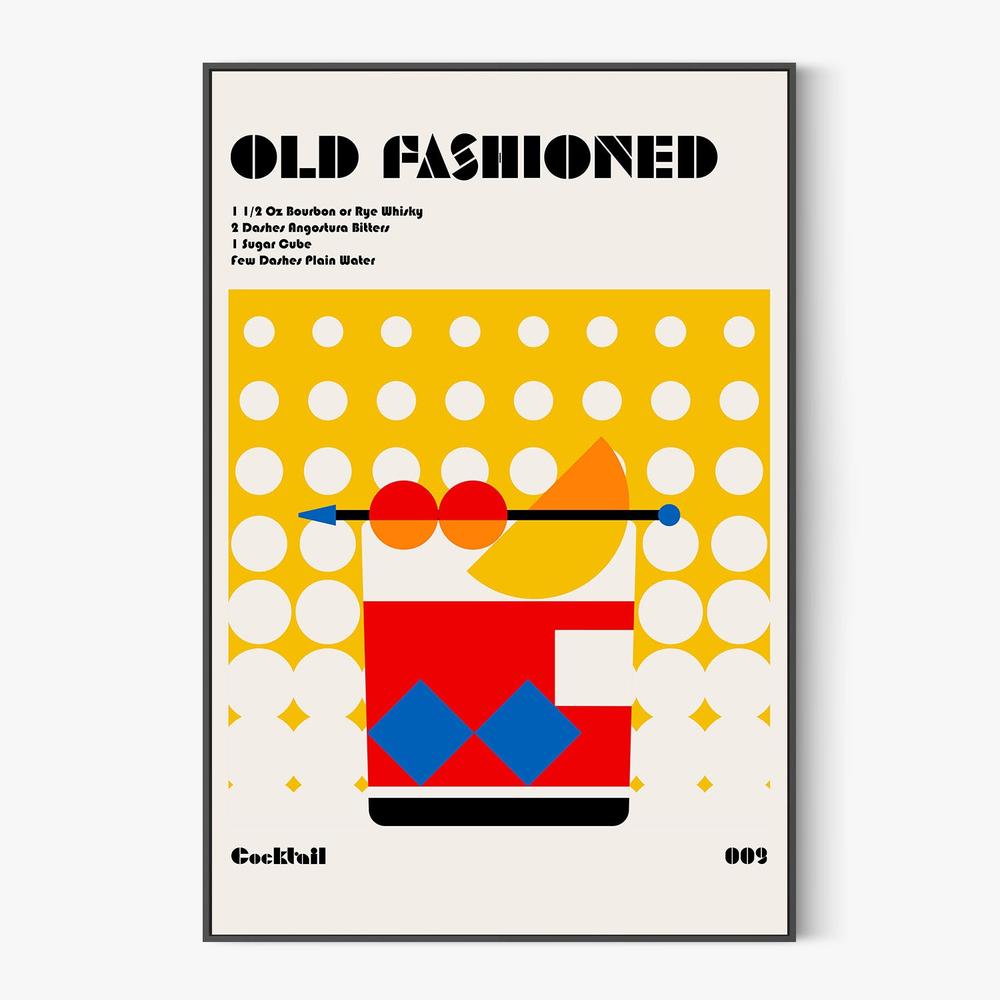 Old Fashioned Cocktail Recipe-by-Retrodrome-wall-art-print-canvas-poster-framed-Gioia
