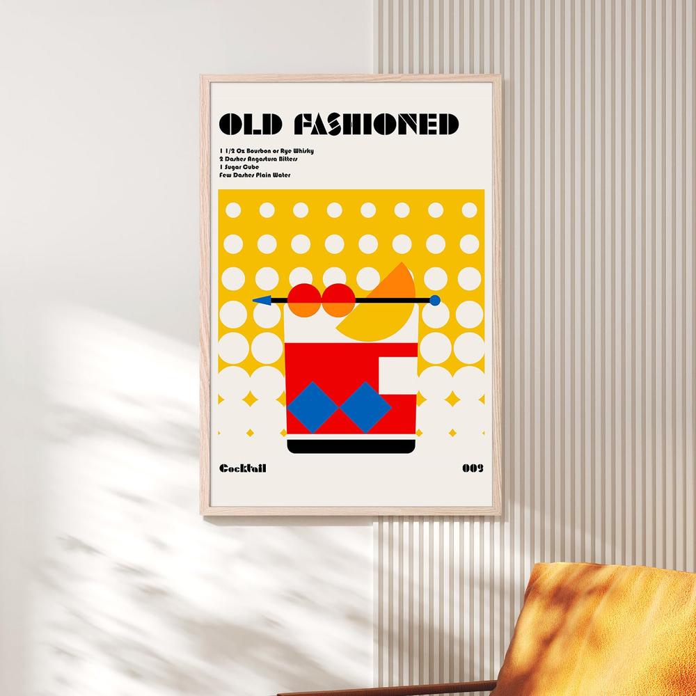 Old Fashioned Cocktail Recipe-by-Retrodrome-wall-art-print-canvas-poster-framed-Gioia