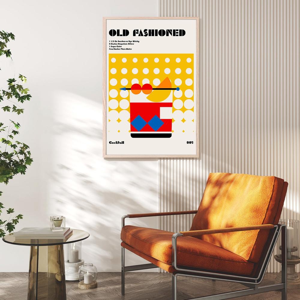 Old Fashioned Cocktail Recipe-by-Retrodrome-wall-art-print-canvas-poster-framed-Gioia