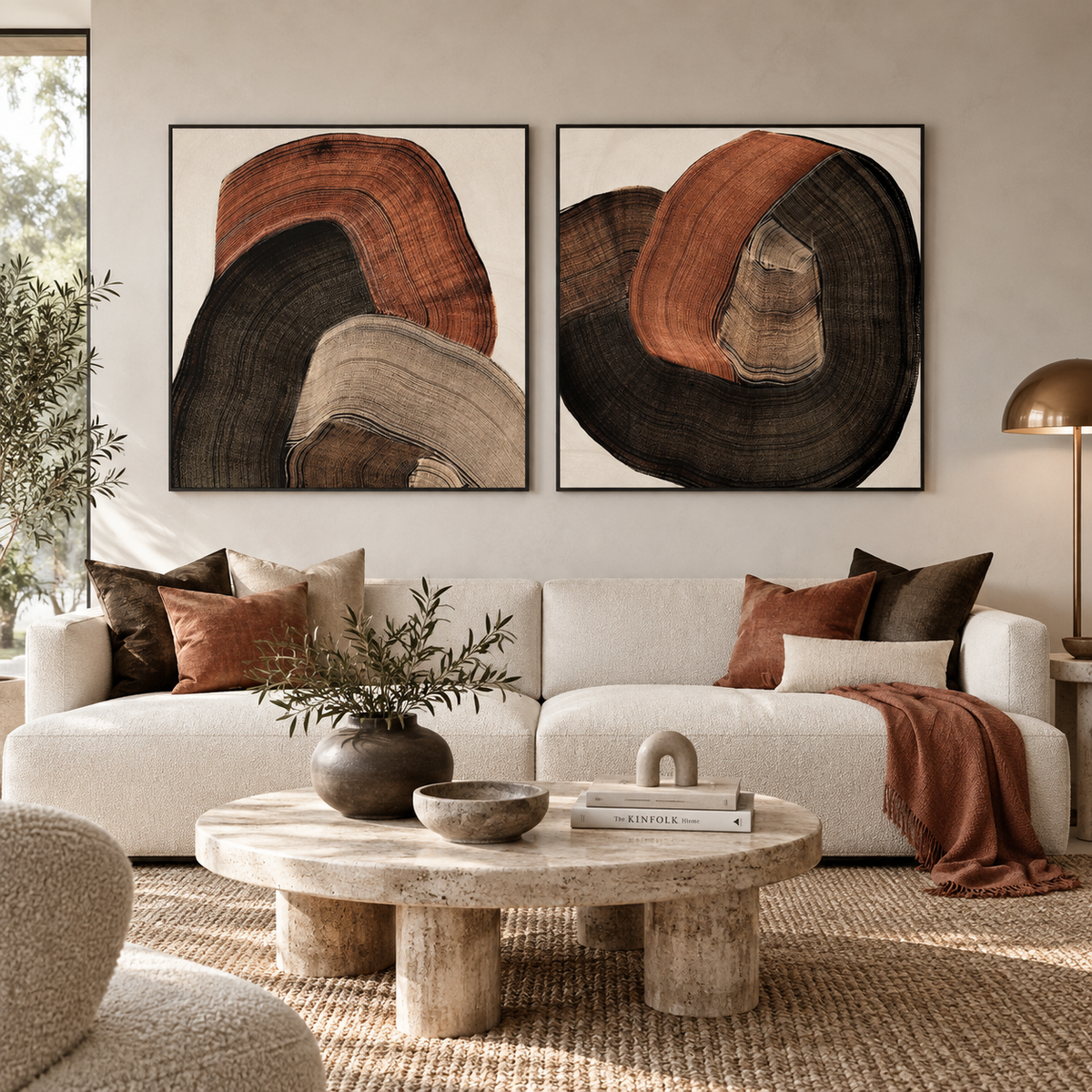 Folded Earth, Style A & B, Set Of 2