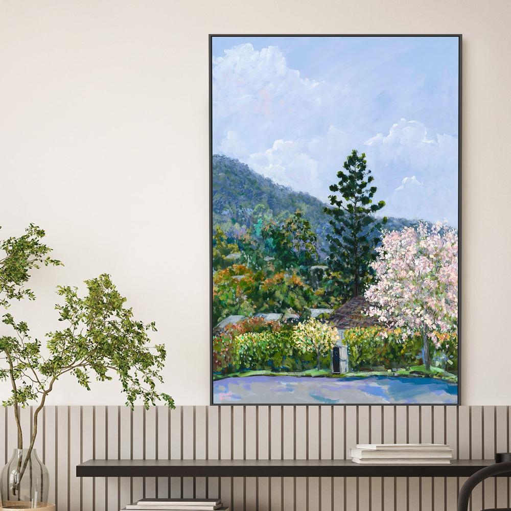 Oleander Drive Ashgrove-by-Meredith Howse-wall-art-print-canvas-poster-framed-Gioia