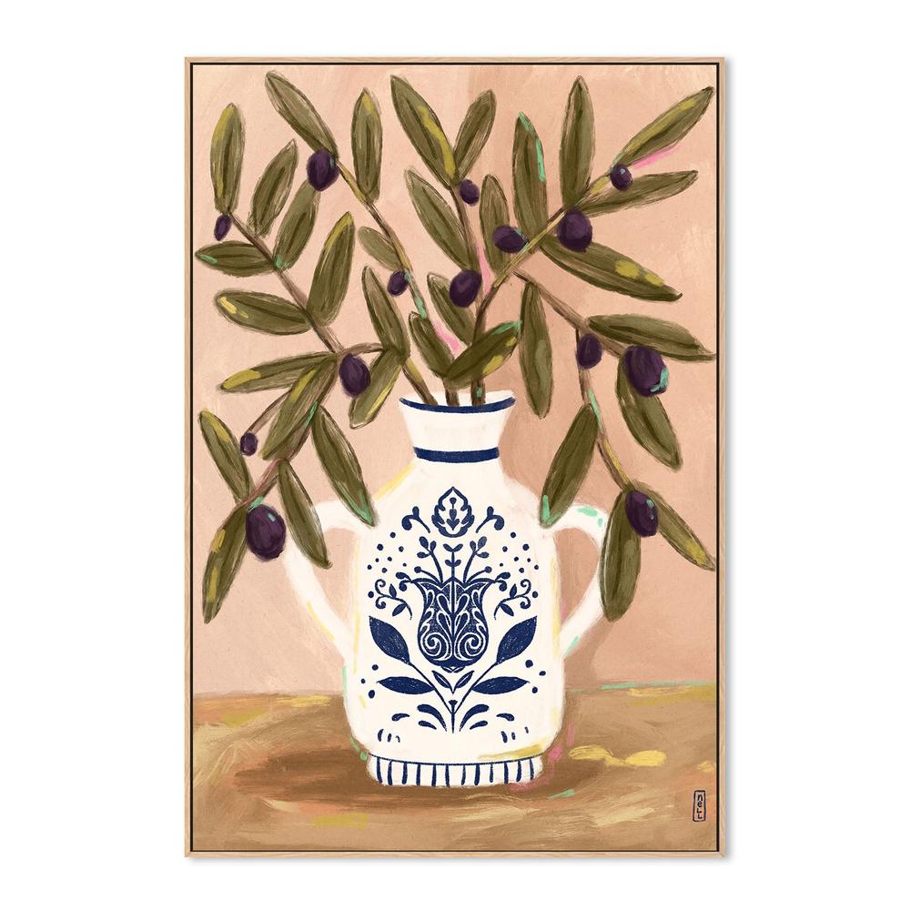 wall-art-print-canvas-poster-framed-Olive Branches In a Pot Painting-4