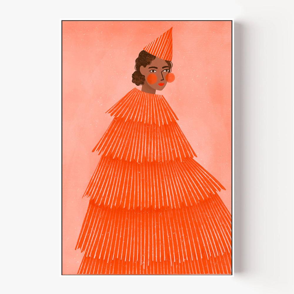 Orange Party Girl-by-Bea Muller-wall-art-print-canvas-poster-framed-Gioia