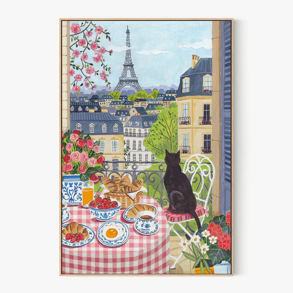 Paris Balcony Breakfast-by-Caroline Bonne Muller-wall-art-print-canvas-poster-framed-Gioia
