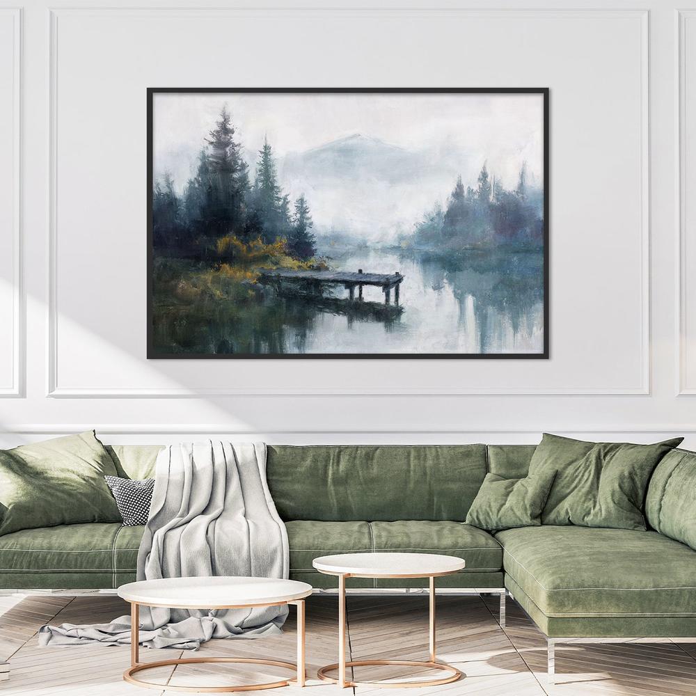 Pine Reflections-by-Nina Blue-wall-art-print-canvas-poster-framed-Gioia