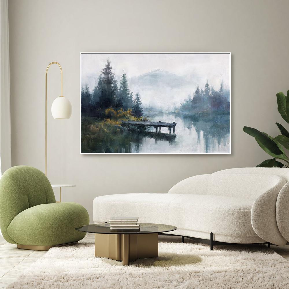 Pine Reflections-by-Nina Blue-wall-art-print-canvas-poster-framed-Gioia