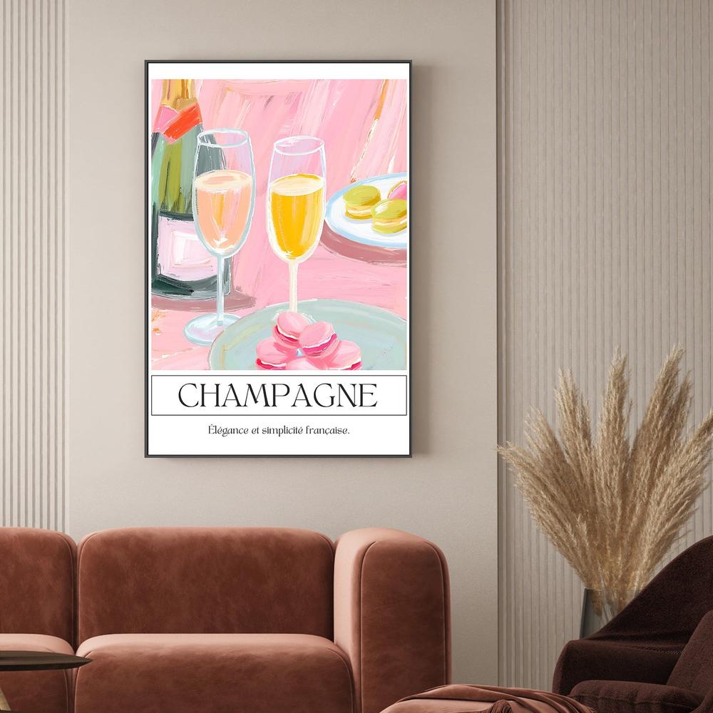 Pink Champagne Macarons-by-Ohkimiko-wall-art-print-canvas-poster-framed-Gioia
