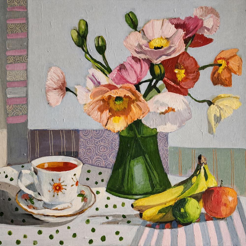 Poppies Fruit and a Cup of Tea-by-Susan Trudinger-wall-art-print-canvas-poster-framed-Gioia