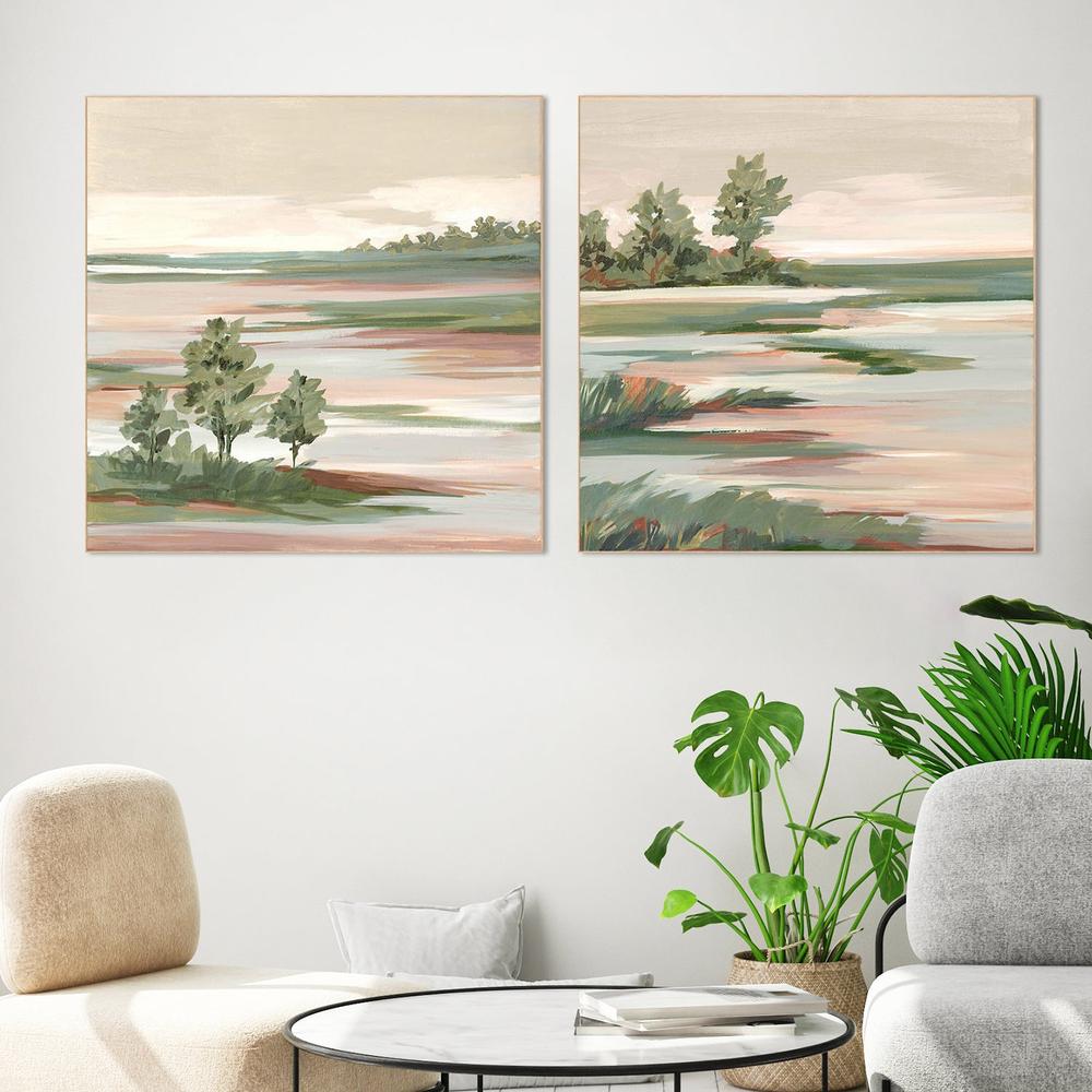 Quiet Marsh Under Soft Skies, Style A & B, Set Of 2-by-Lera-wall-art-print-canvas-poster-framed-Gioia