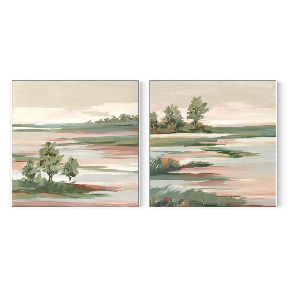 Quiet Marsh Under Soft Skies, Style A & B, Set Of 2-by-Lera-wall-art-print-canvas-poster-framed-Gioia