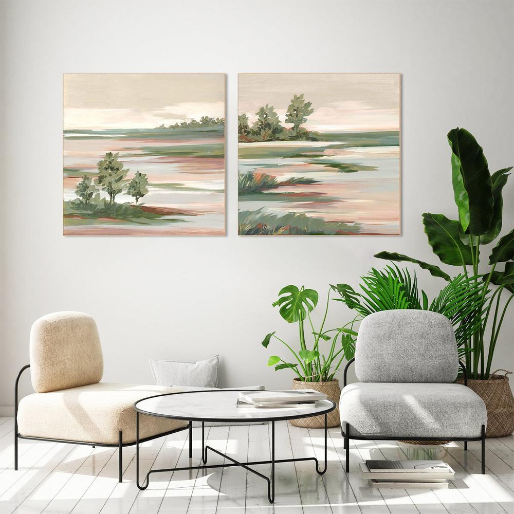 Quiet Marsh Under Soft Skies, Style A & B, Set Of 2-by-Lera-wall-art-print-canvas-poster-framed-Gioia