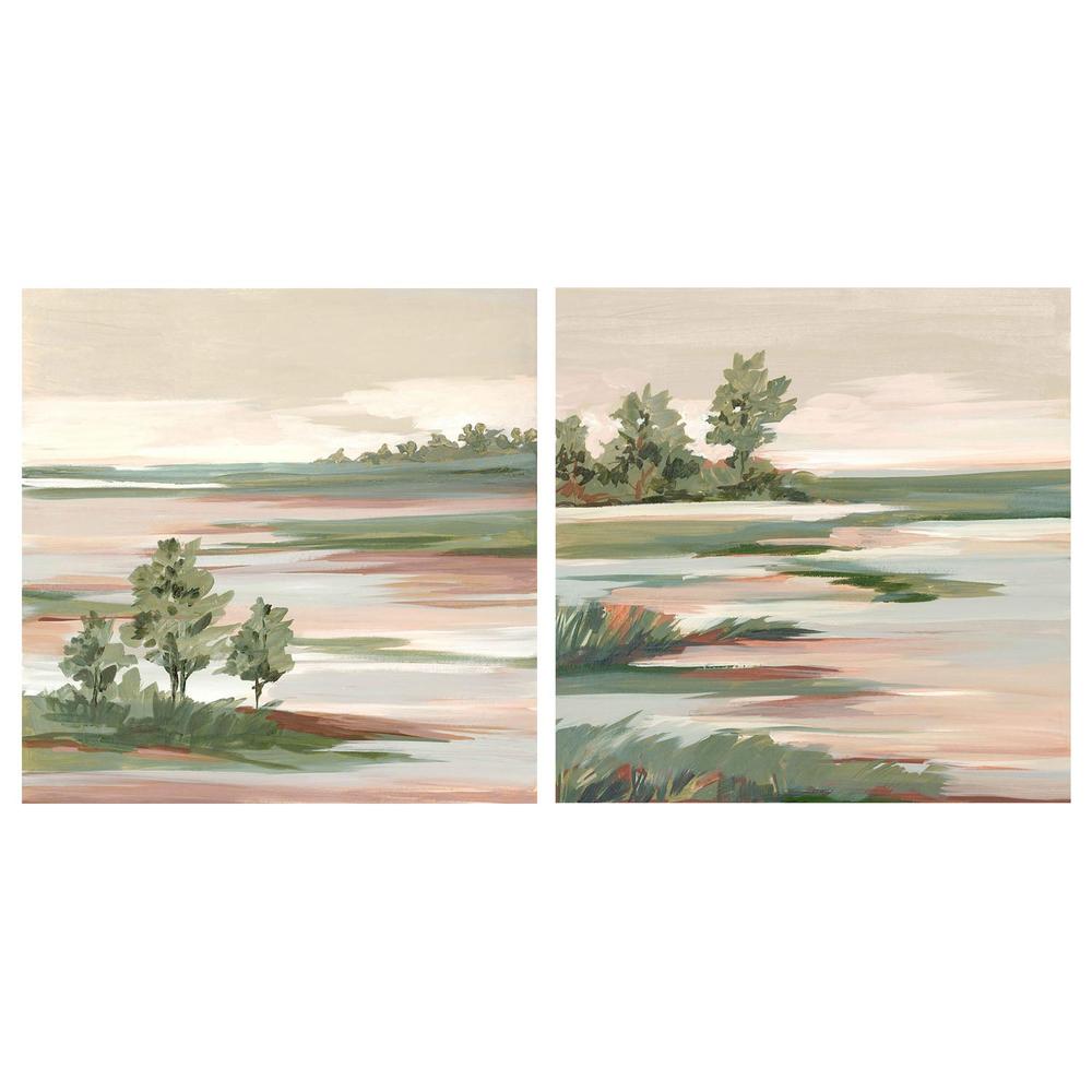 Quiet Marsh Under Soft Skies, Style A & B, Set Of 2-by-Lera-wall-art-print-canvas-poster-framed-Gioia