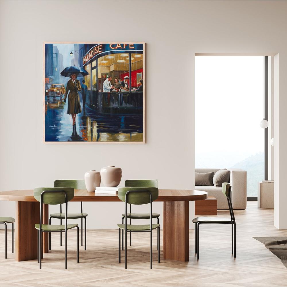 Rainy City Cafe-by-Gordon Bruce-wall-art-print-canvas-poster-framed-Gioia
