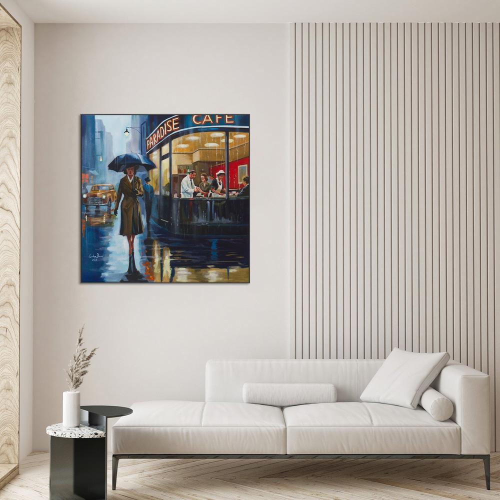 Rainy City Cafe-by-Gordon Bruce-wall-art-print-canvas-poster-framed-Gioia