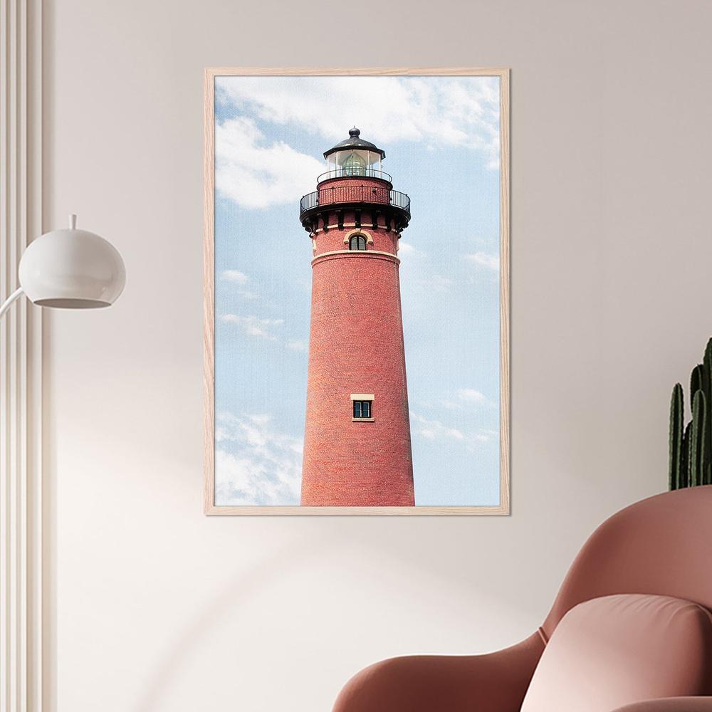 Red Lighthouse-by-Gal Pittel-wall-art-print-canvas-poster-framed-Gioia
