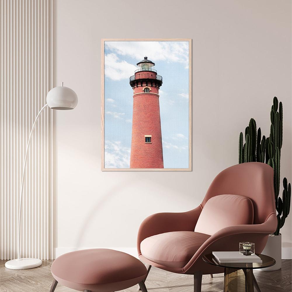 Red Lighthouse-by-Gal Pittel-wall-art-print-canvas-poster-framed-Gioia