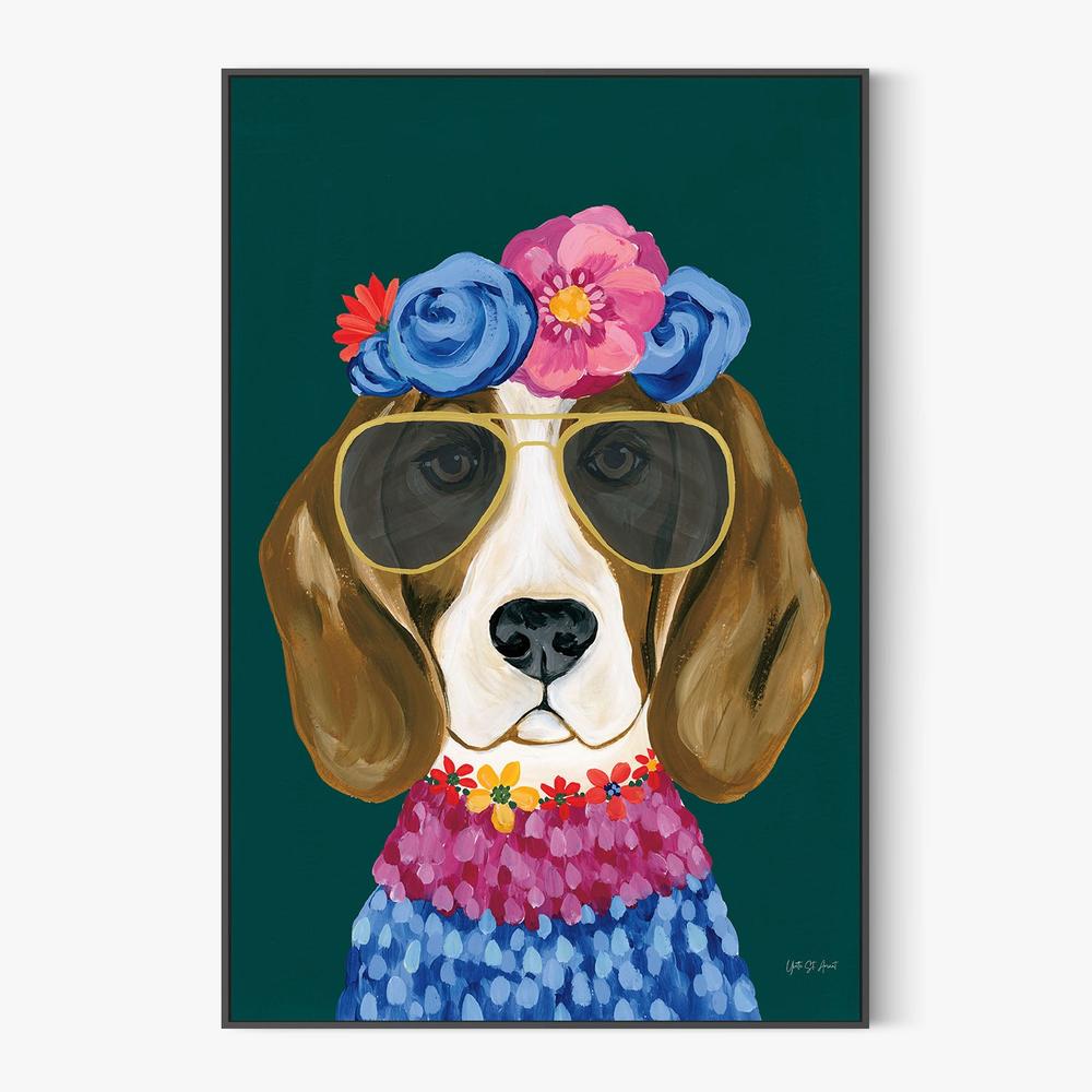 Regal Beagle-by-Yvette St. Amant-wall-art-print-canvas-poster-framed-Gioia