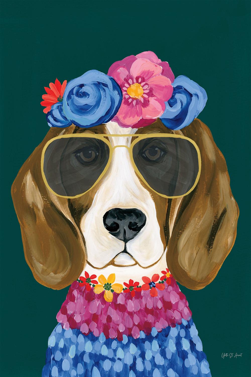 Regal Beagle-by-Yvette St. Amant-wall-art-print-canvas-poster-framed-Gioia