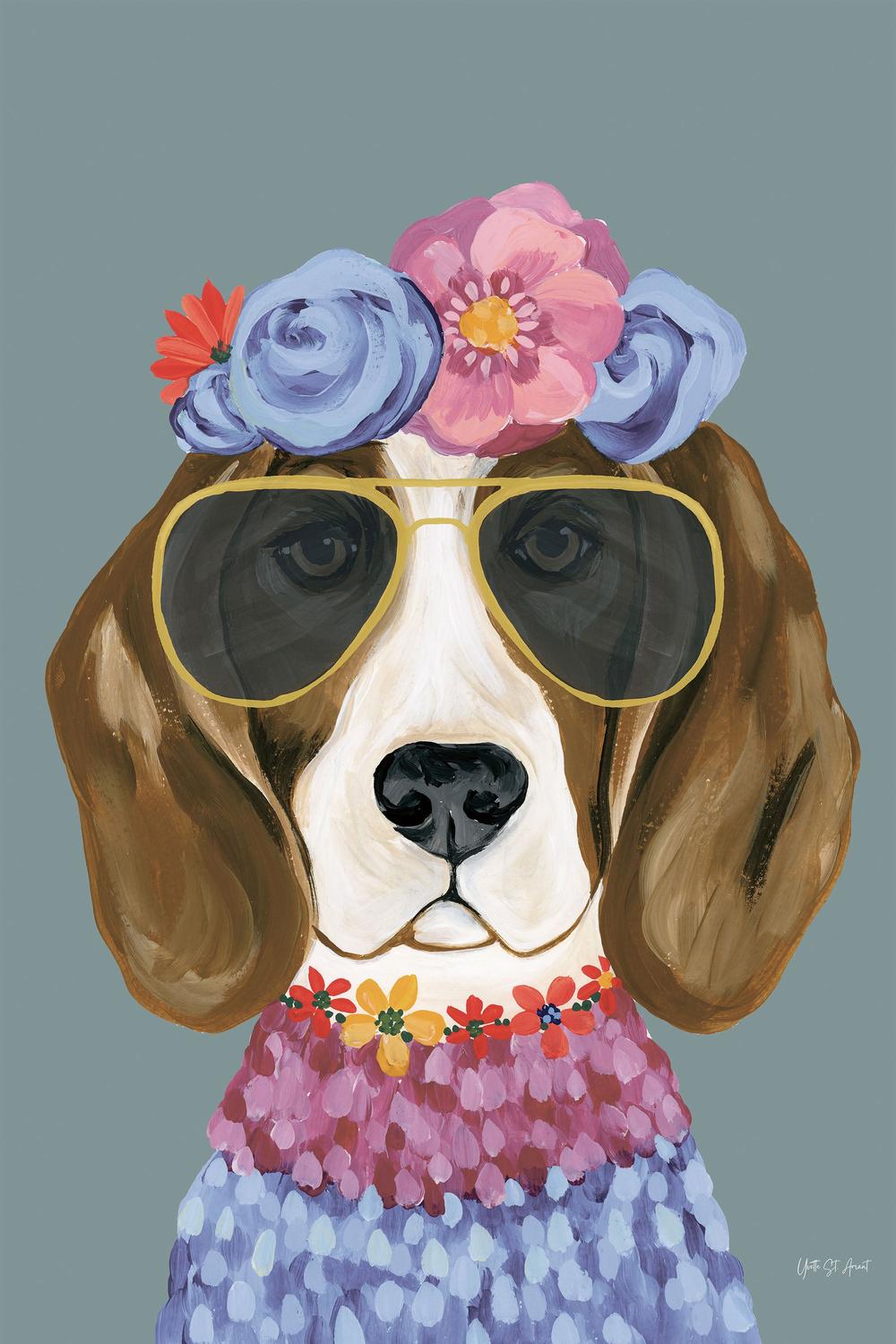 Regal Beagle v2-by-Yvette St. Amant-wall-art-print-canvas-poster-framed-Gioia
