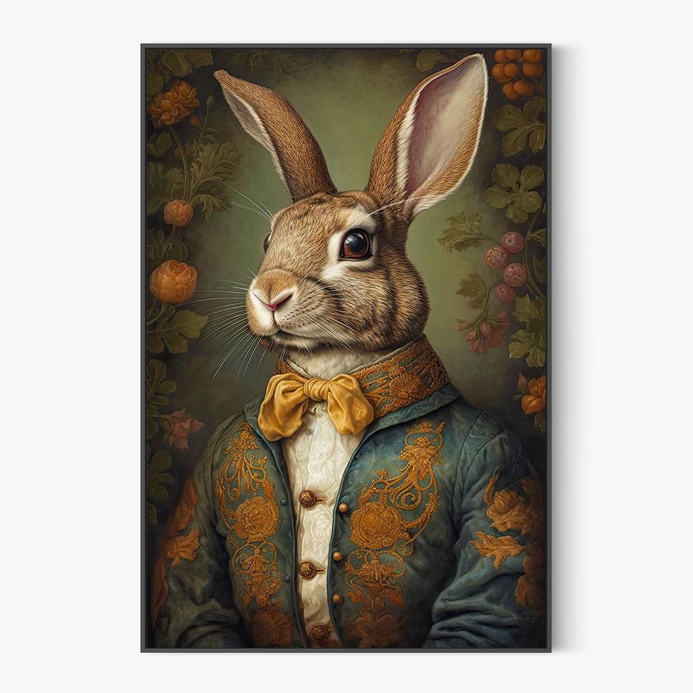 Regal Rabbit Portrait-by-Treechild-wall-art-print-canvas-poster-framed-Gioia