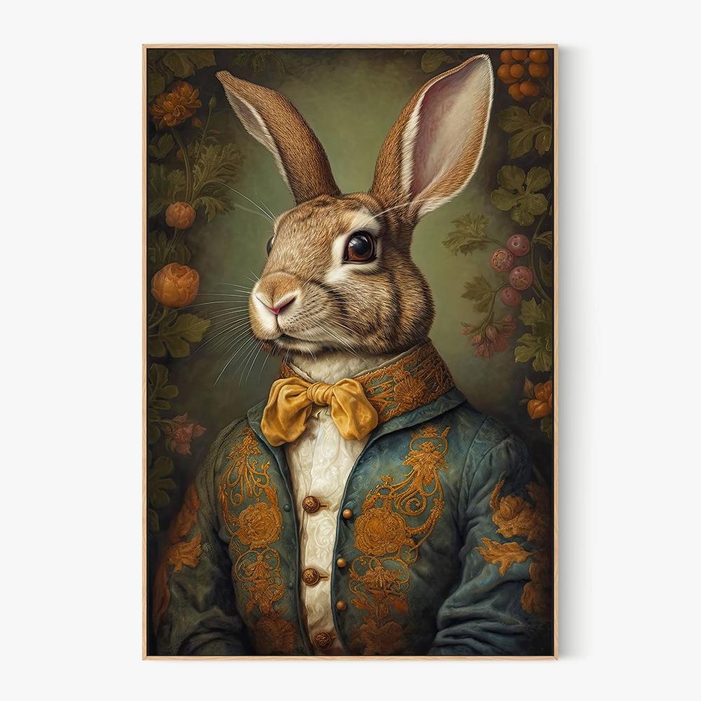 Regal Rabbit Portrait-by-Treechild-wall-art-print-canvas-poster-framed-Gioia