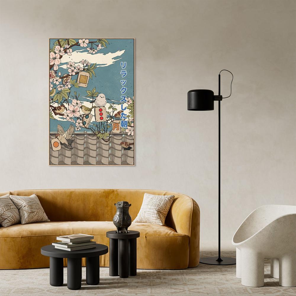 Relaxed Morning Birds and Blossoms-by-Nicholas-wall-art-print-canvas-poster-framed-Gioia