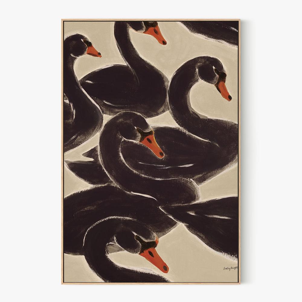 Reprieve Black Swan-by-Haley Knighten-wall-art-print-canvas-poster-framed-Gioia
