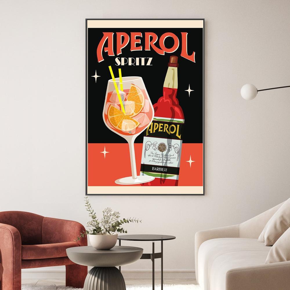 Retro Orange Cocktail-by-WallChart Art Studio-wall-art-print-canvas-poster-framed-Gioia