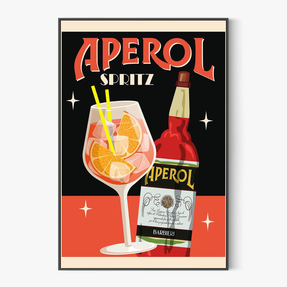 Retro Orange Cocktail-by-WallChart Art Studio-wall-art-print-canvas-poster-framed-Gioia