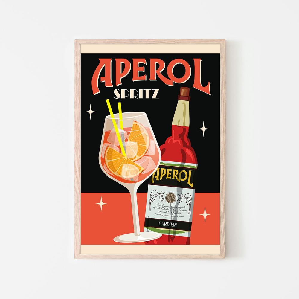 Retro Orange Cocktail-by-WallChart Art Studio-wall-art-print-canvas-poster-framed-Gioia